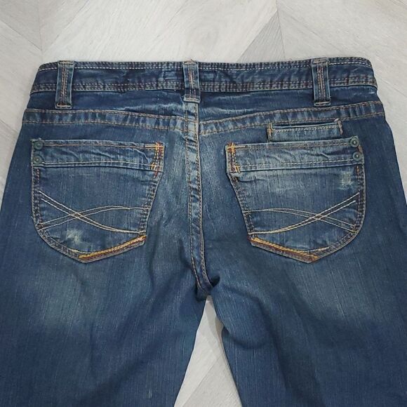 Aeropostale Women’s Hailey,  Skinny Flare Distressed Denim Jeans, Size 9/10 Long - Picture 7 of 7